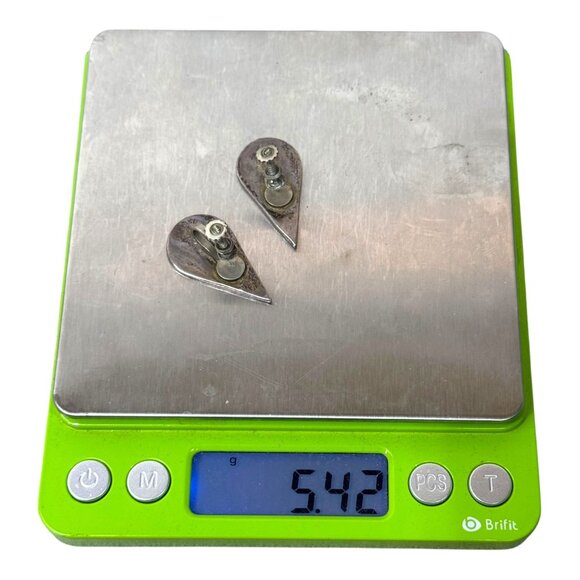 Vintage Screw Back Teardrop Earrings Turquoise Inlay Design Southwestern Western - Picture 5 of 5